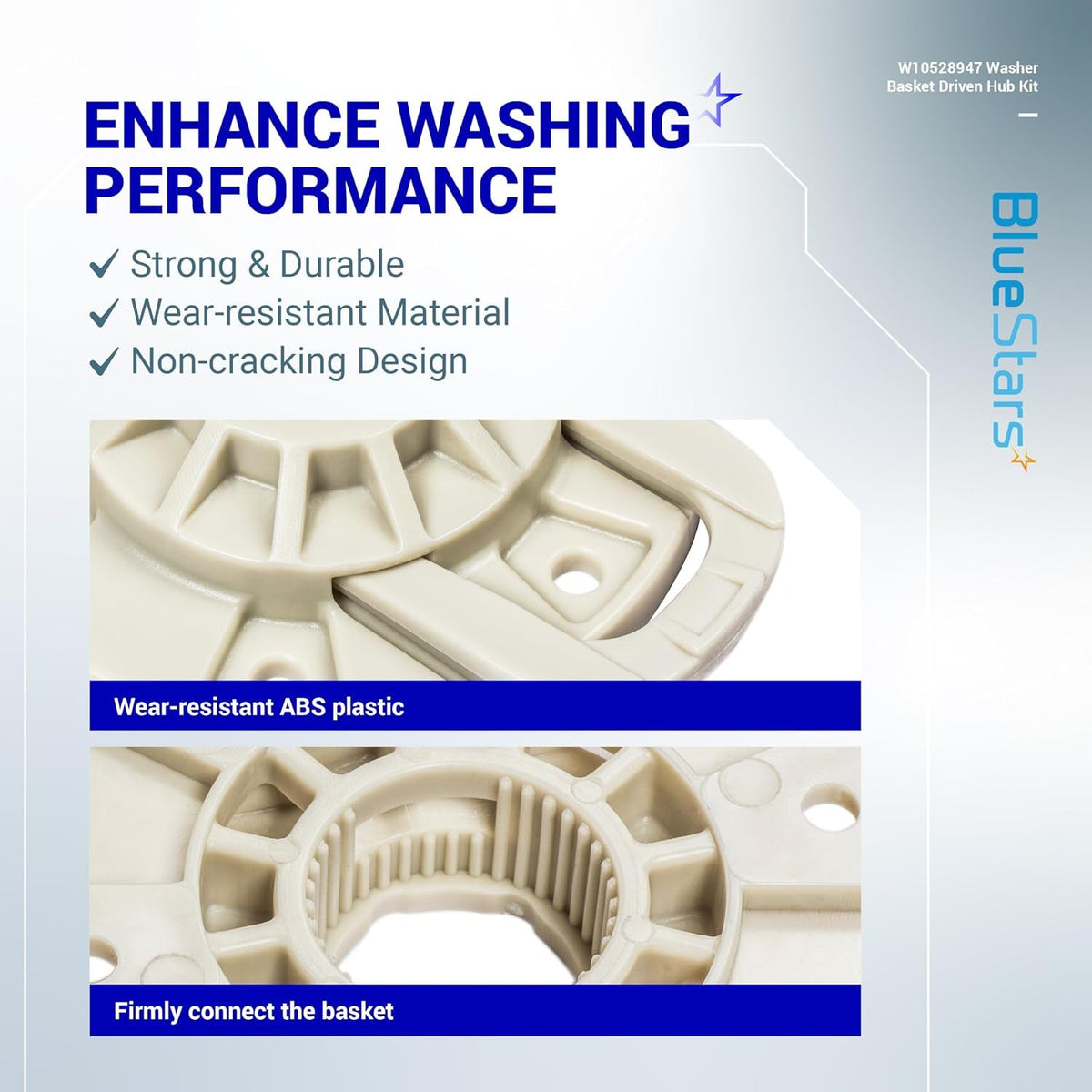 W10528947 Washer Basket Driven Hub Kit for Maytag Whirlpool Kenmore - Replaces W10396887 - 4 Pack