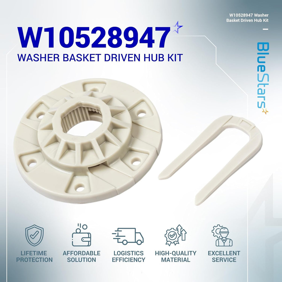 W10528947 Washer Basket Driven Hub Kit for Maytag Whirlpool Kenmore - Replaces W10396887 - 4 Pack