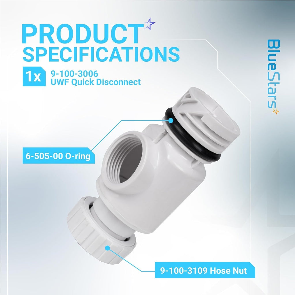 9-100-3006 Universal Wall Fitting Quick Disconnect for Zodiac Polaris 360 Pool Cleaner