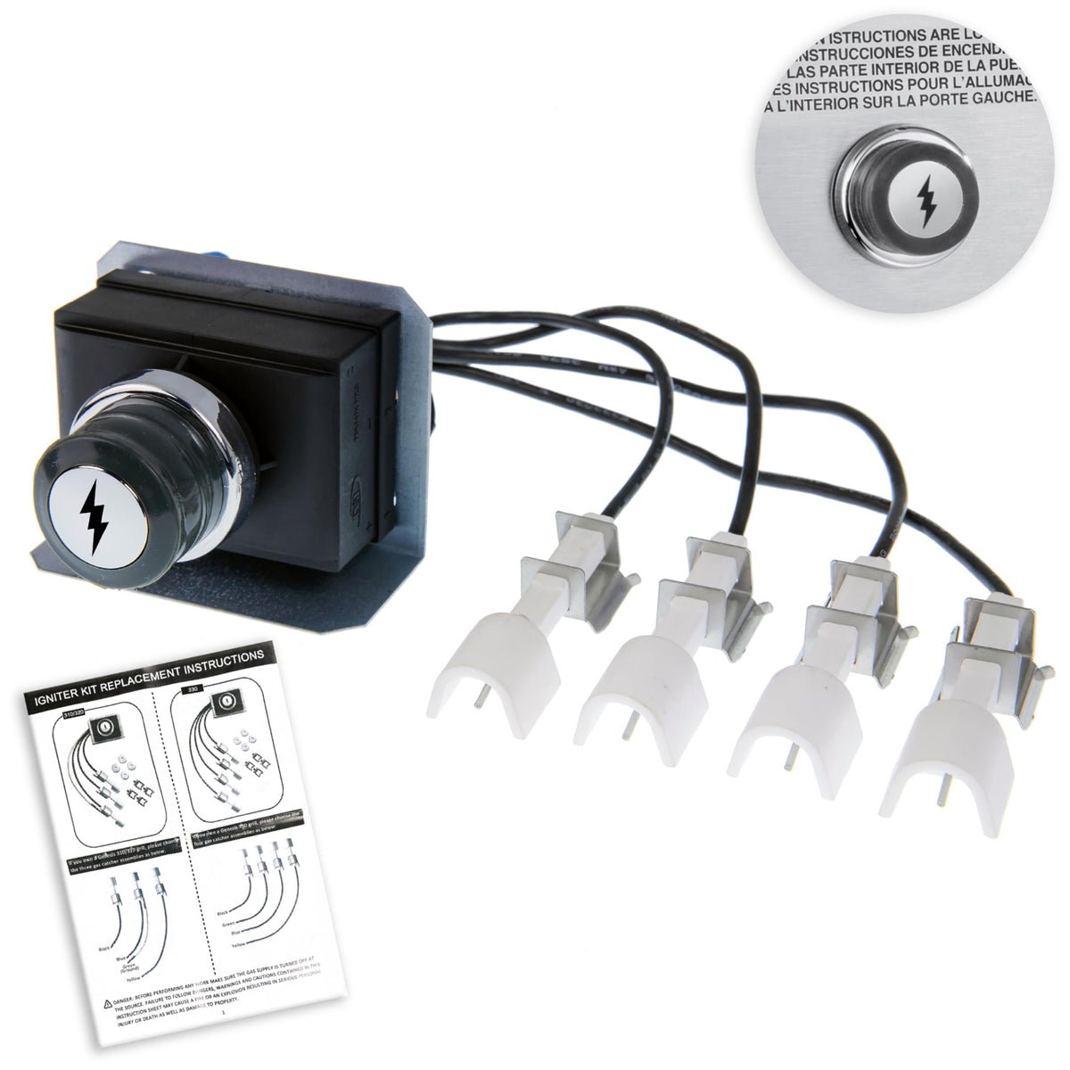 1836-13 7628 7629 Igniter Kit for Weber Genesis 300 Series E330 S330, 4-Outlet