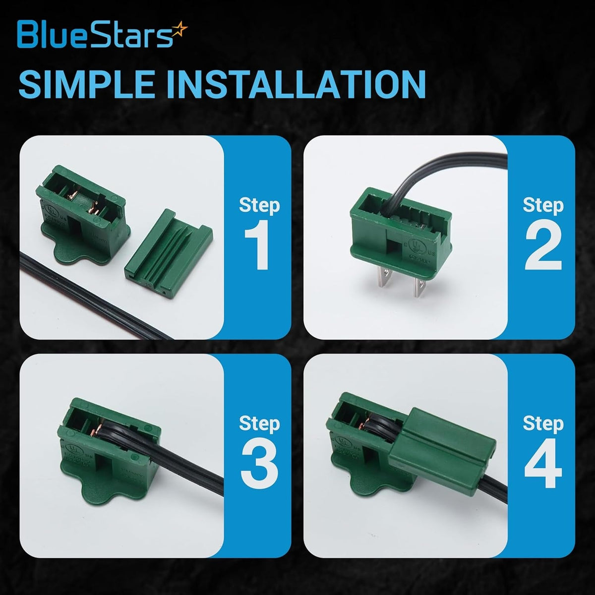 6A 110/125V Male and Female Slip Plug for Christmas Light Decoration - 10 Pack (20 Pieces)