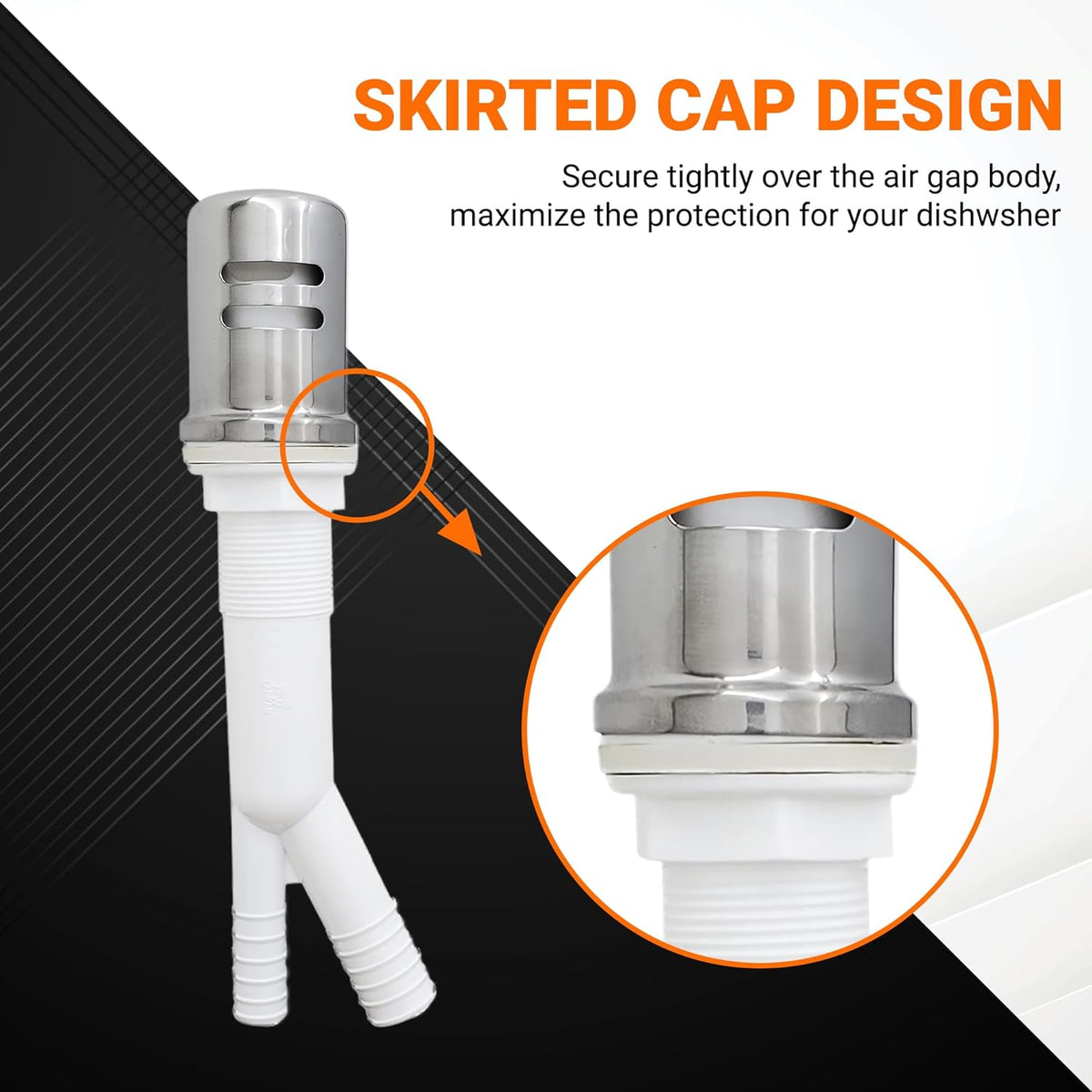 Dishwasher Stainless Steel Air Gap Cover - 2.47” Height