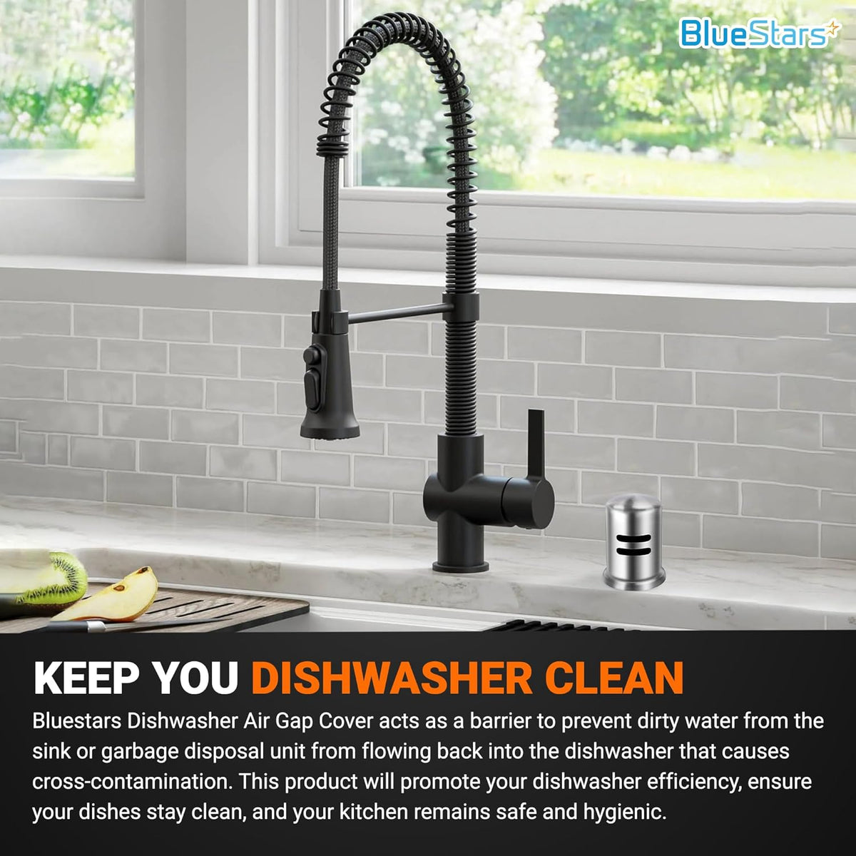 Dishwasher Stainless Steel Air Gap Cover - 2.47” Height