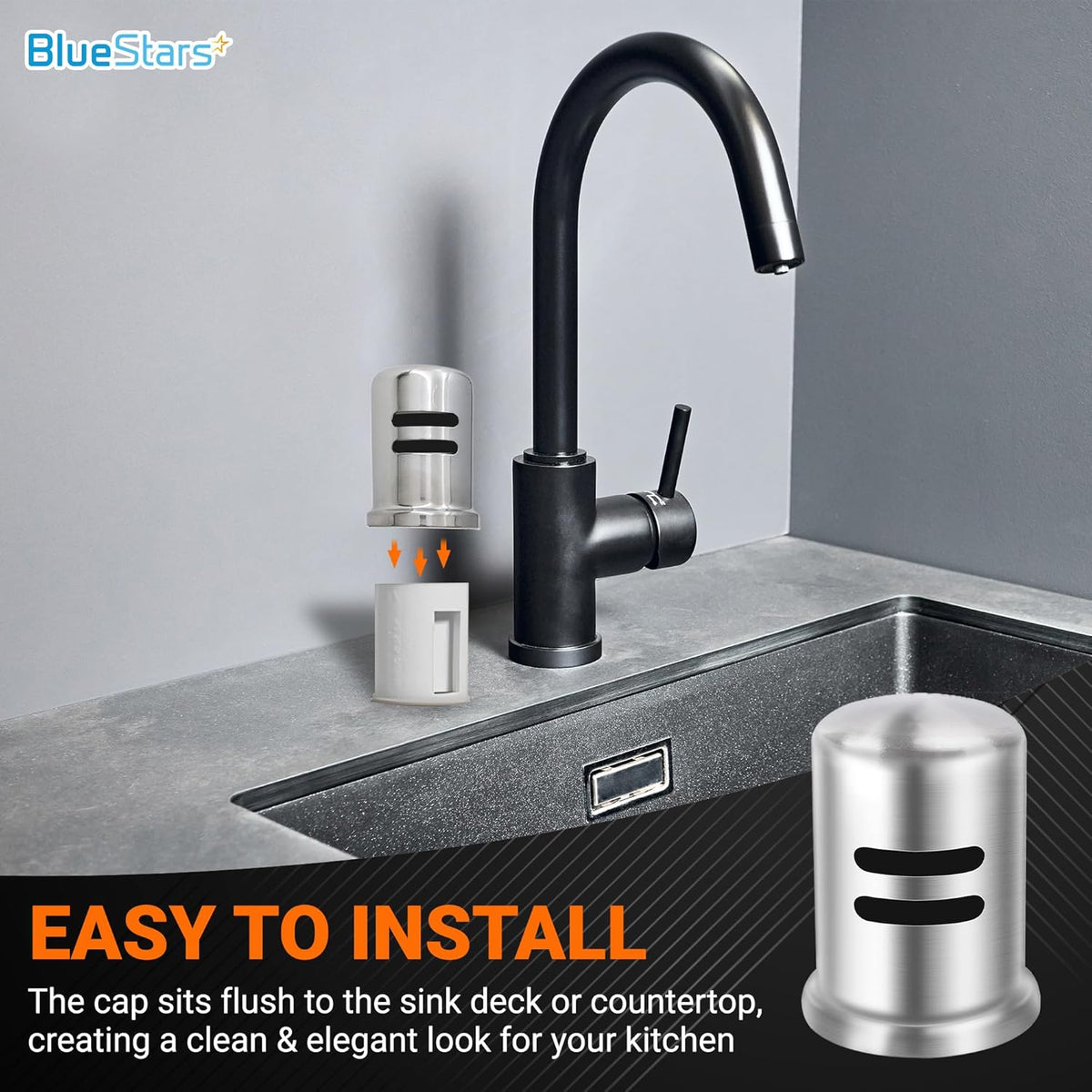 Dishwasher Stainless Steel Air Gap Cover - 2.47” Height