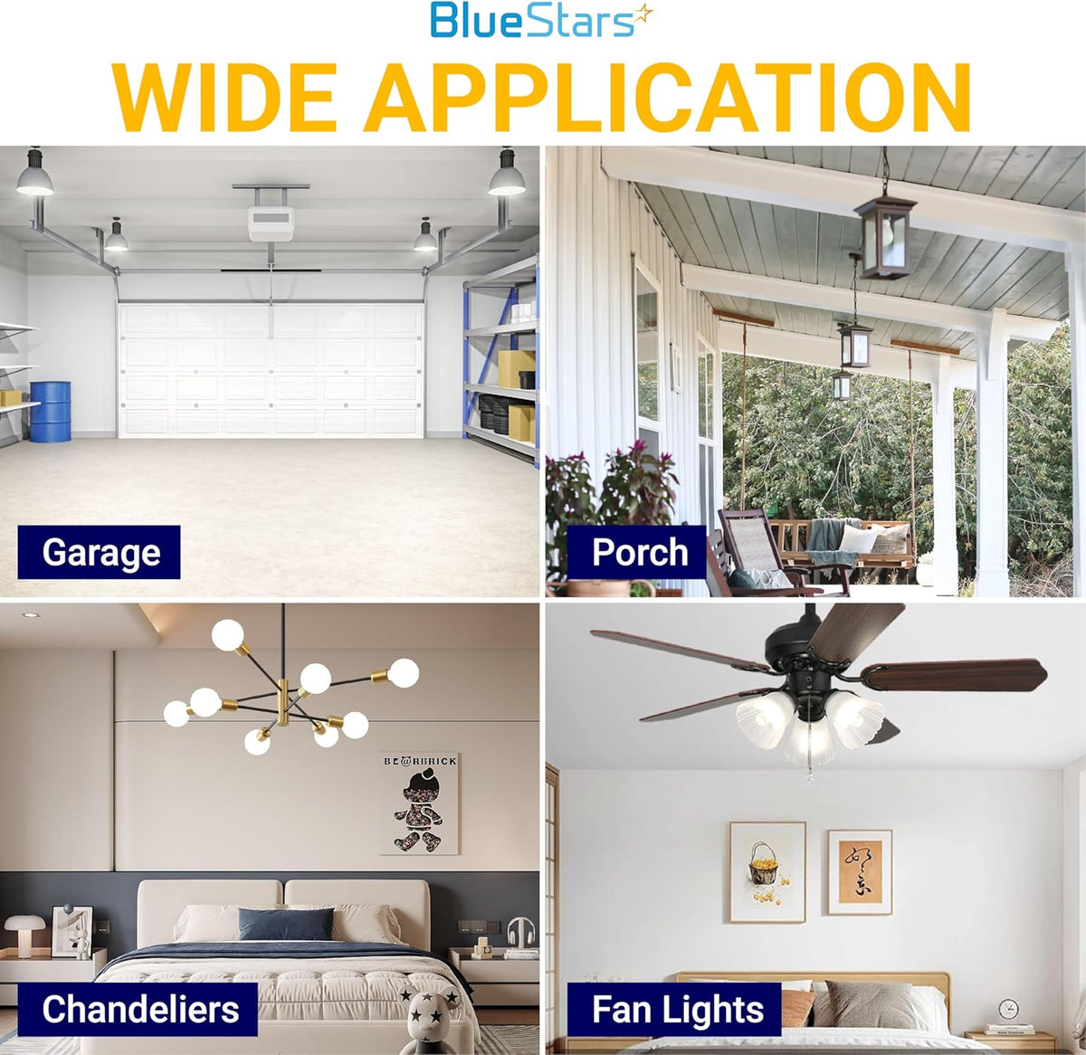 15W A19 E26 LED Garage Door Opener Bulb 1500LM 120V 100W Equivalent - 2 Pack