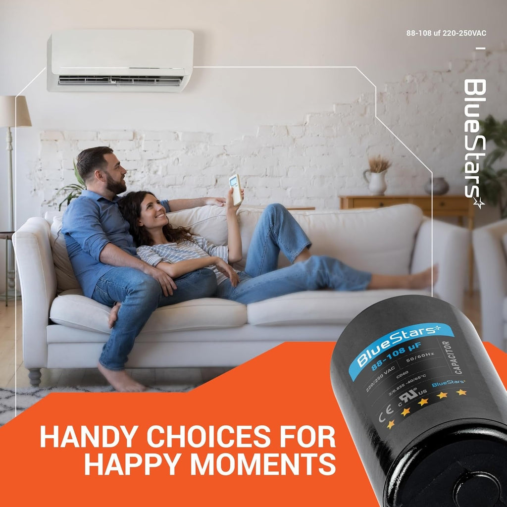 88-108 uF 220-250VAC Round Motor Start Capacitor for AC Fan Heat Pump