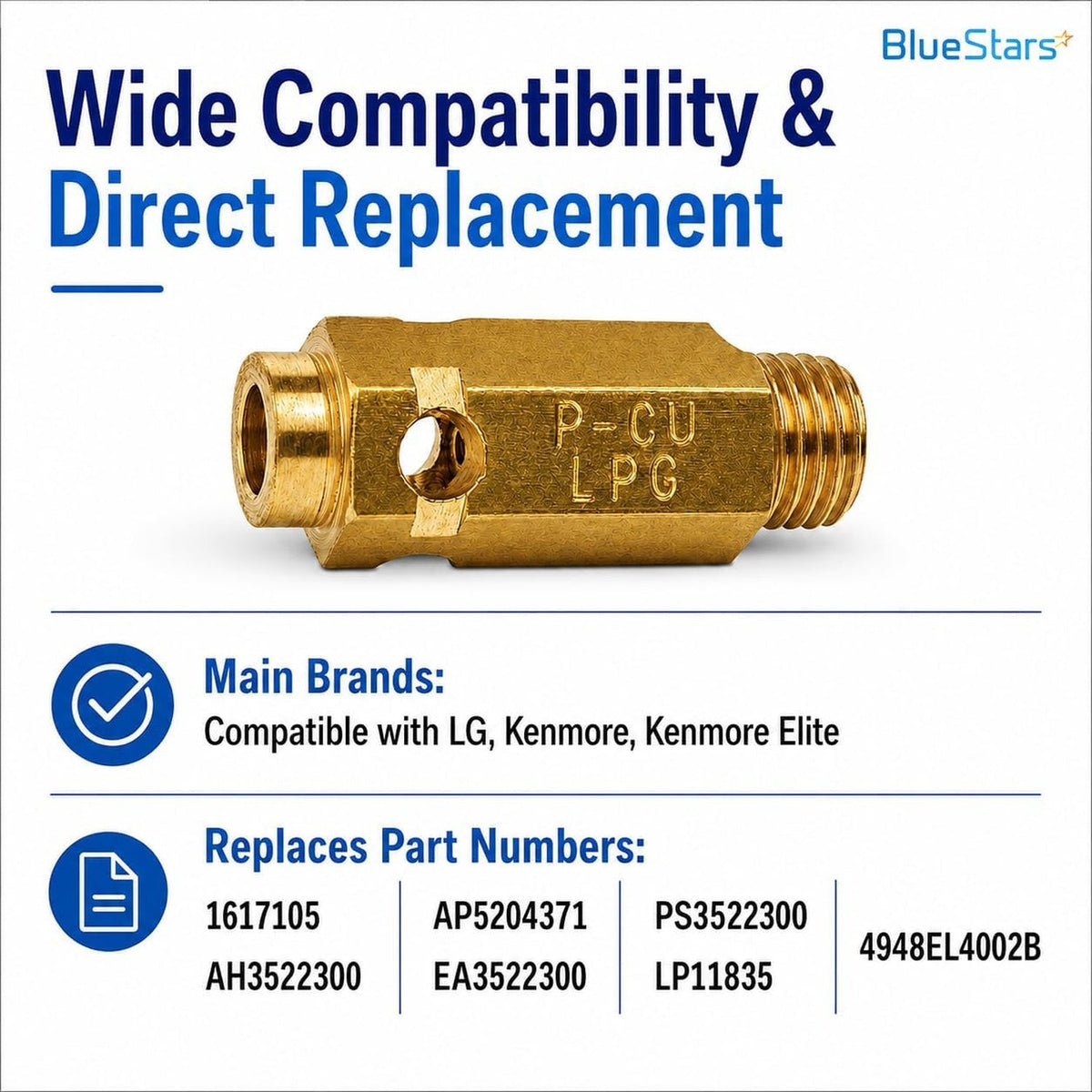 383EEL3002D Dryer LP Gas Conversion Kit for LG/Kenmore Dryers - 3 Pack