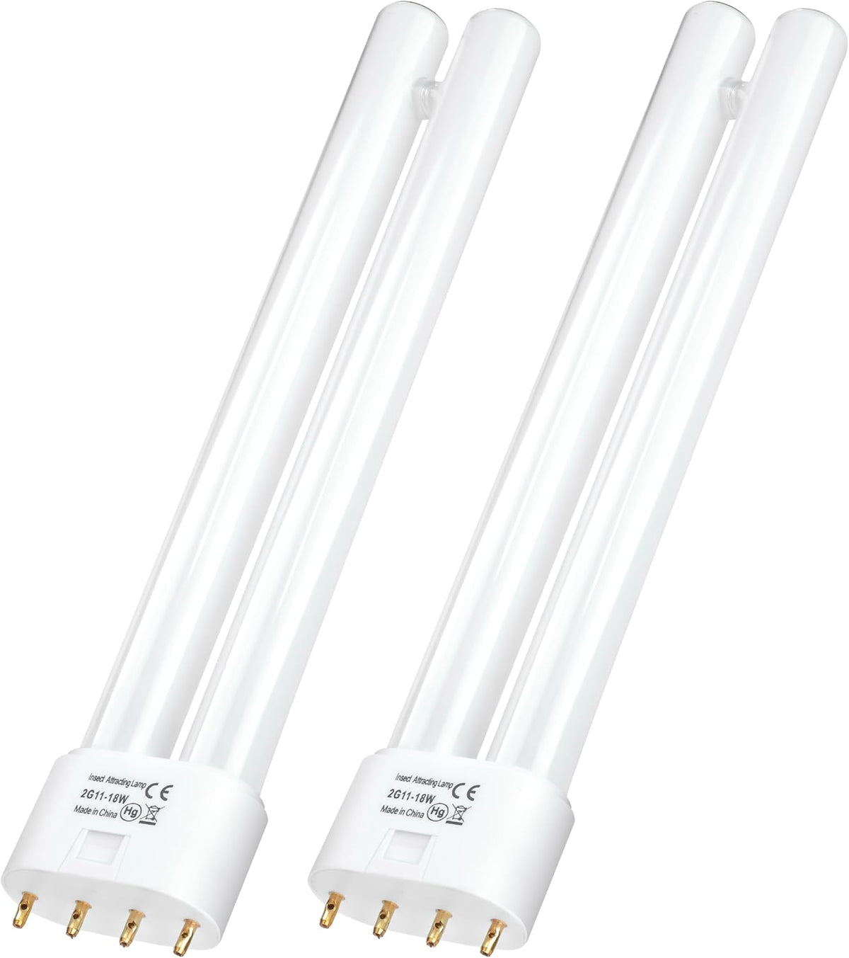 2G11 18W Blue H-Shaped Tube Bulb with 4-Pin Base - 2 Pack