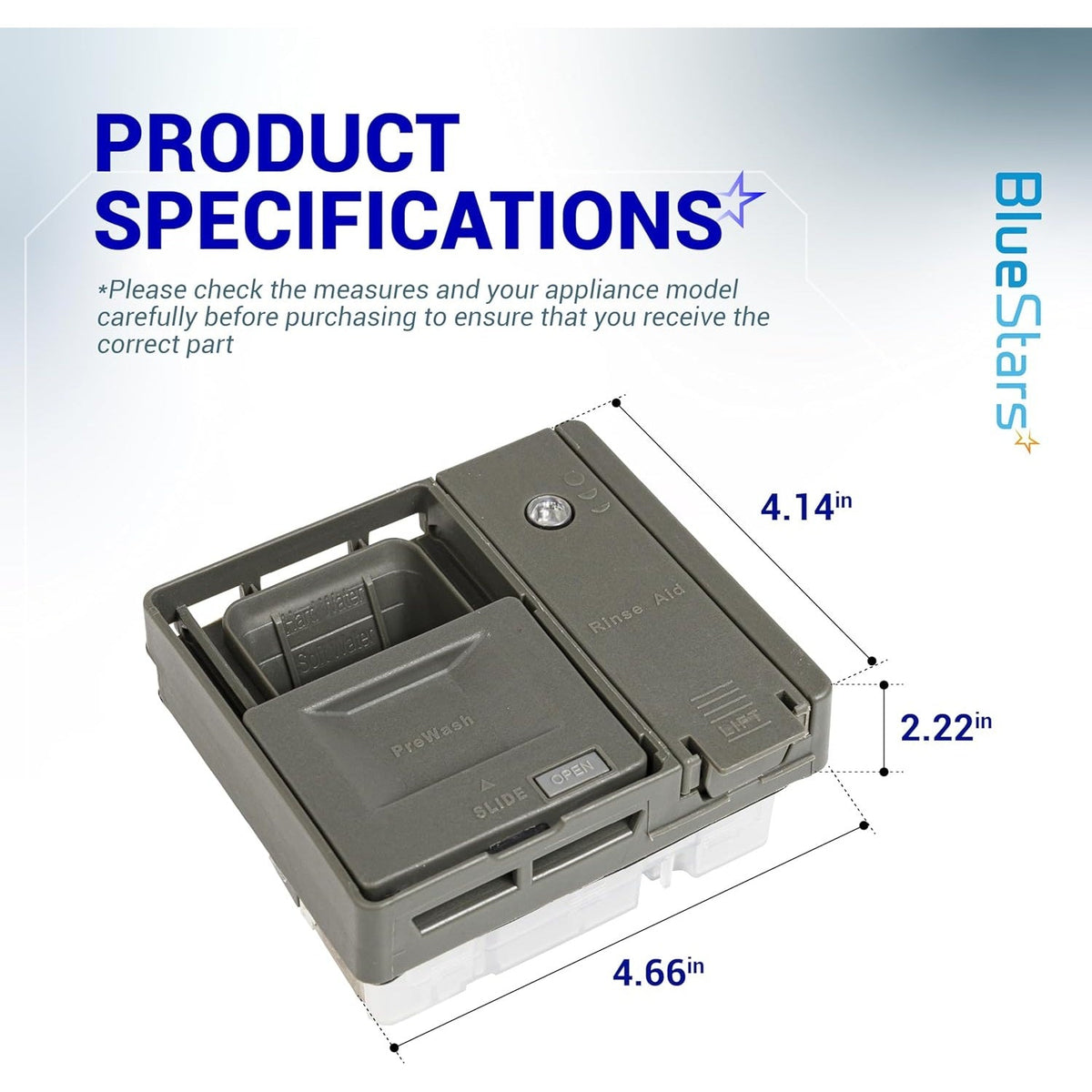 W10861000 Dishwasher Detergent Dispenser for Whirlpool KitchenAid, Replaces W10620296