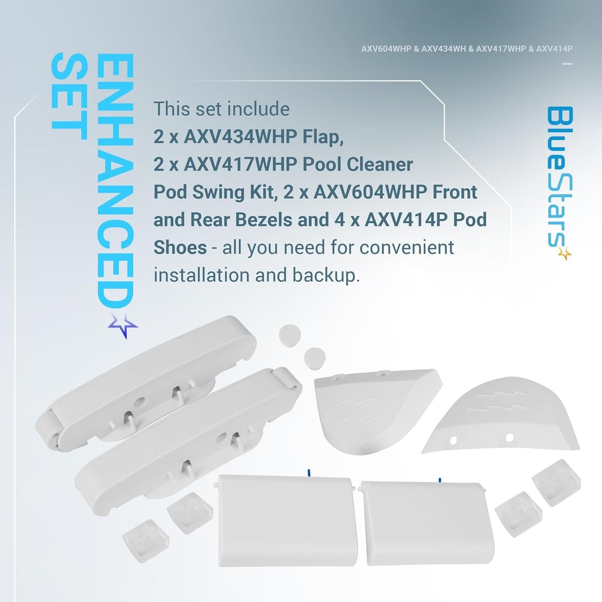 AXV417WHP Pod Swing AXV434WHP Flap AXV604WHP Bezels AXV414P Shoes for Hayward Cleaners