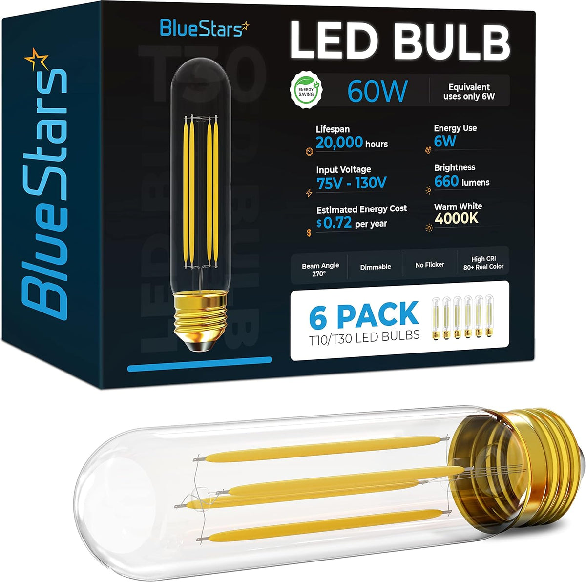 T10 Tubular LED Light Bulbs T30