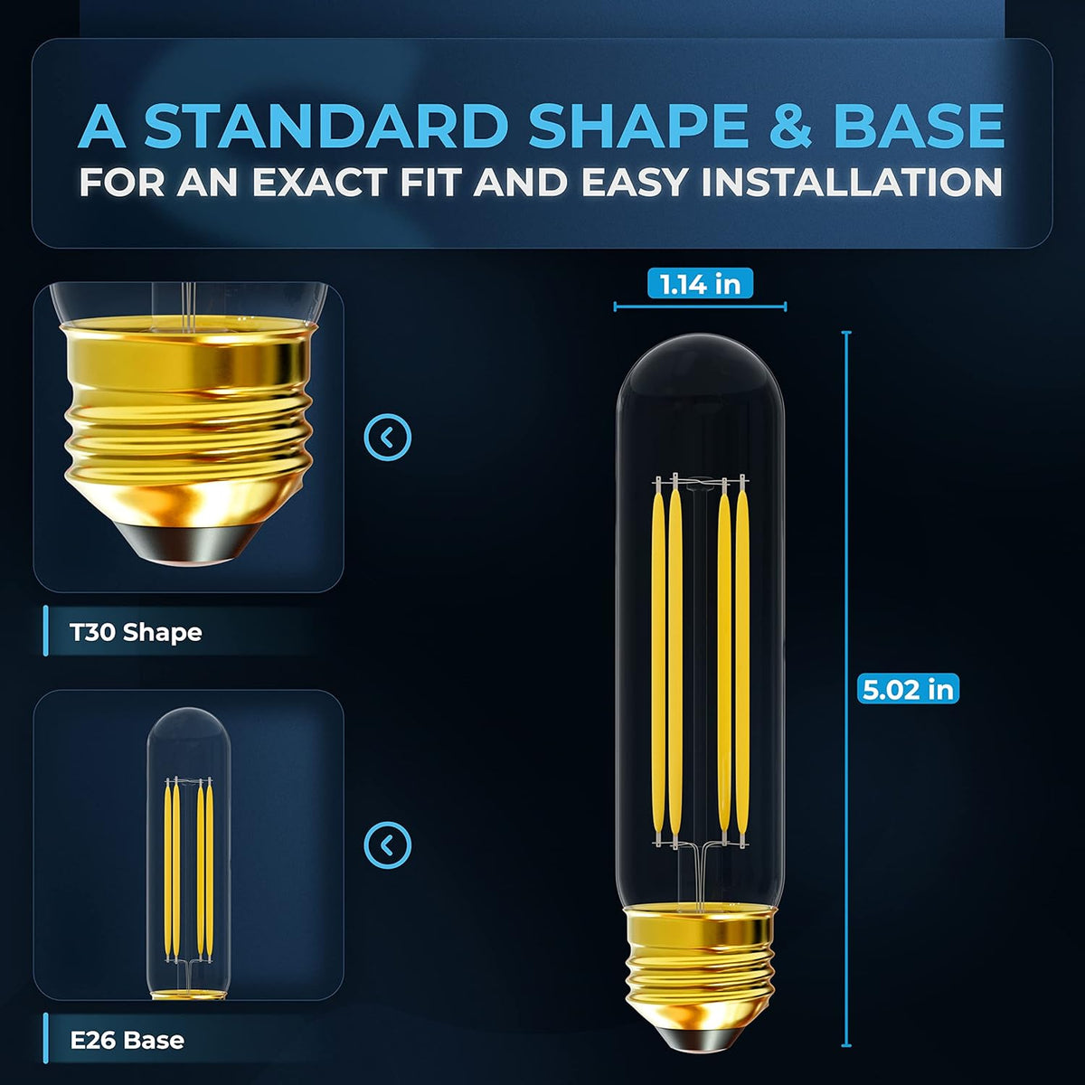 T10 Tubular LED Light Bulbs T30