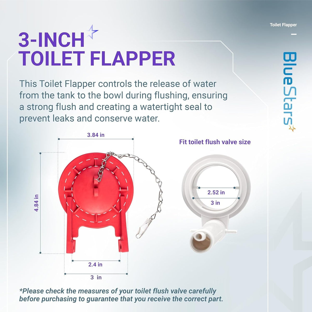 3-Inch Toto Toilet Flapper Replacement - 2 Pack