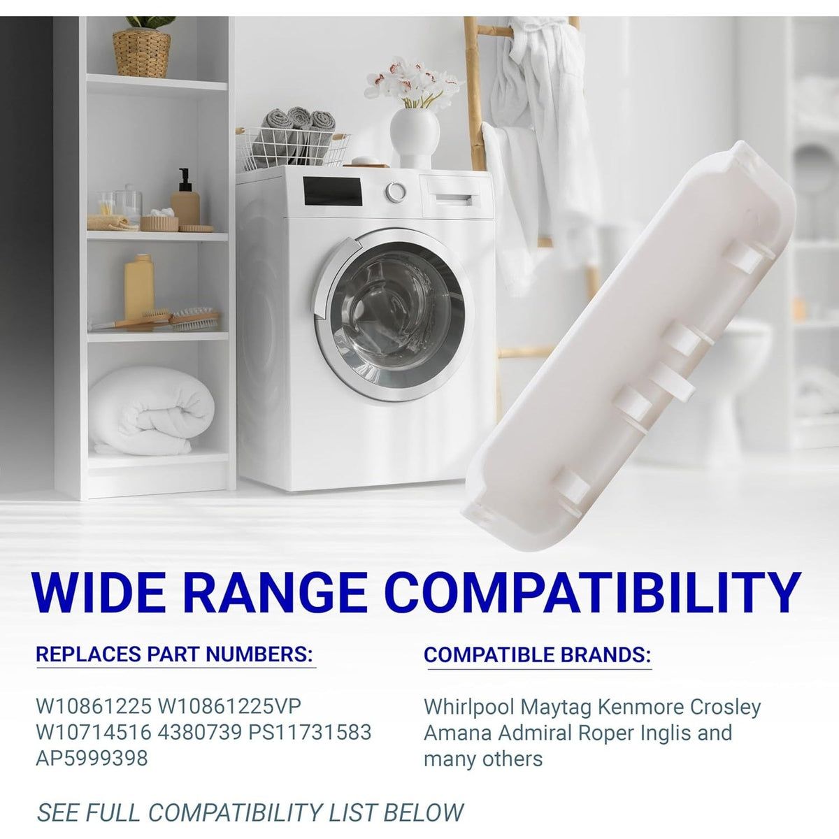 W10861225 W10714516 Dryer Door Handle - For Whirlpool Kenmore Maytag Dryers - 2 Pack