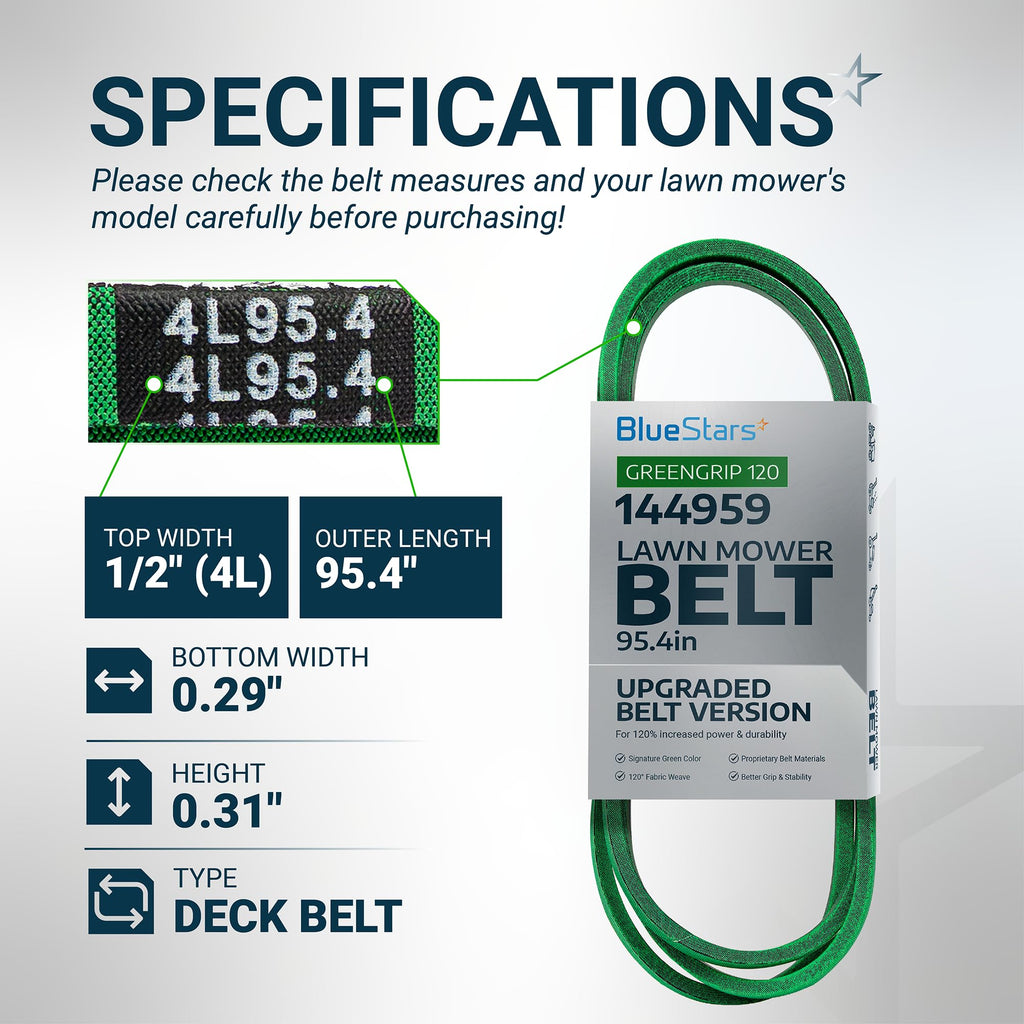 144959, 532144959 Deck Belt, 42" Craftsman LT1000 LT2000 LT3000, 95.4"