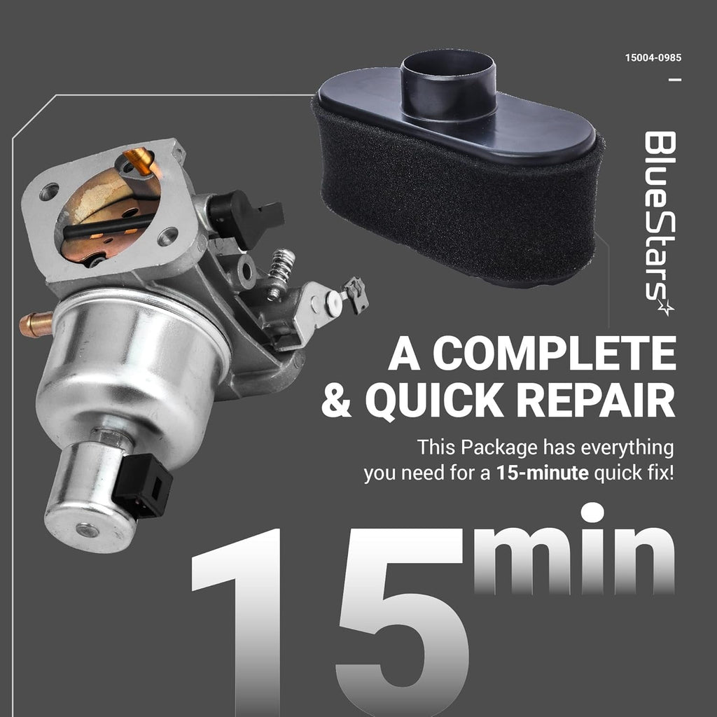15004-0985 Carburetor Kit with Fuel Pump, Air & Fuel Filters, Spark Plug - Kawasaki FR691V FS691V