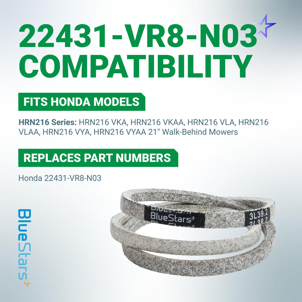 22431-VR8-N03 Drive Belt | Fits Honda 21" Walk-Behind Mowers HRN216 Series | 39.2"