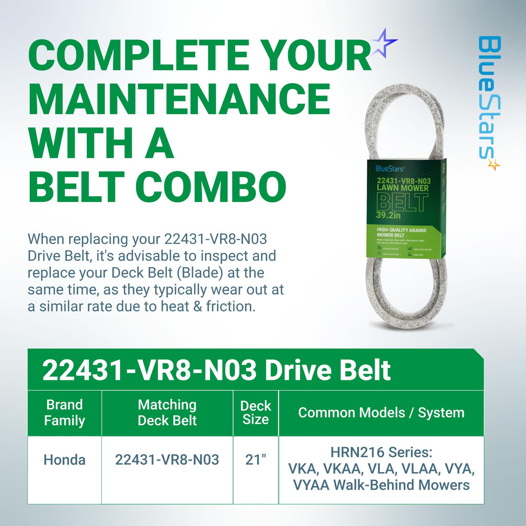 22431-VR8-N03 Drive Belt | Fits Honda 21" Walk-Behind Mowers HRN216 Series | 39.2"