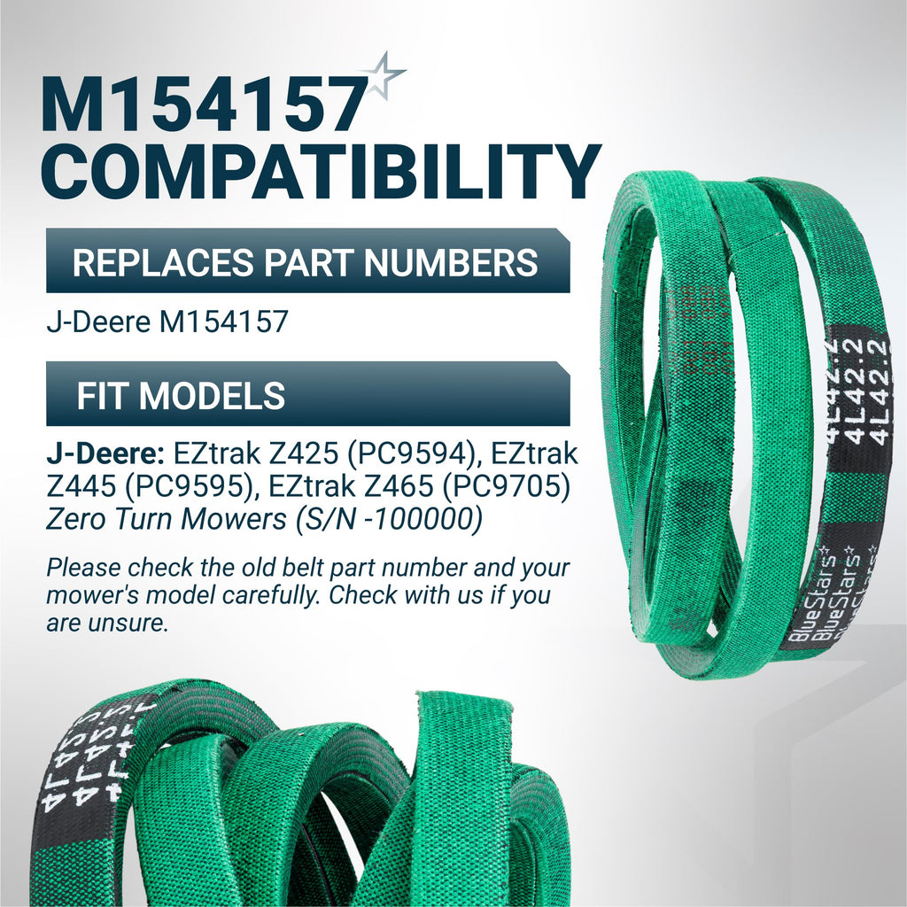 M154157 Traction Drive Belt - John Deere EZtrak Z425/Z445/Z465 - 1/2" x 42.2"