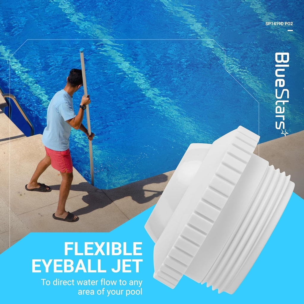 SP1419D Pool Jet Nozzles, 3/4" Adjustable Opening, 1-1/2" MIP Thread - 8 Pack