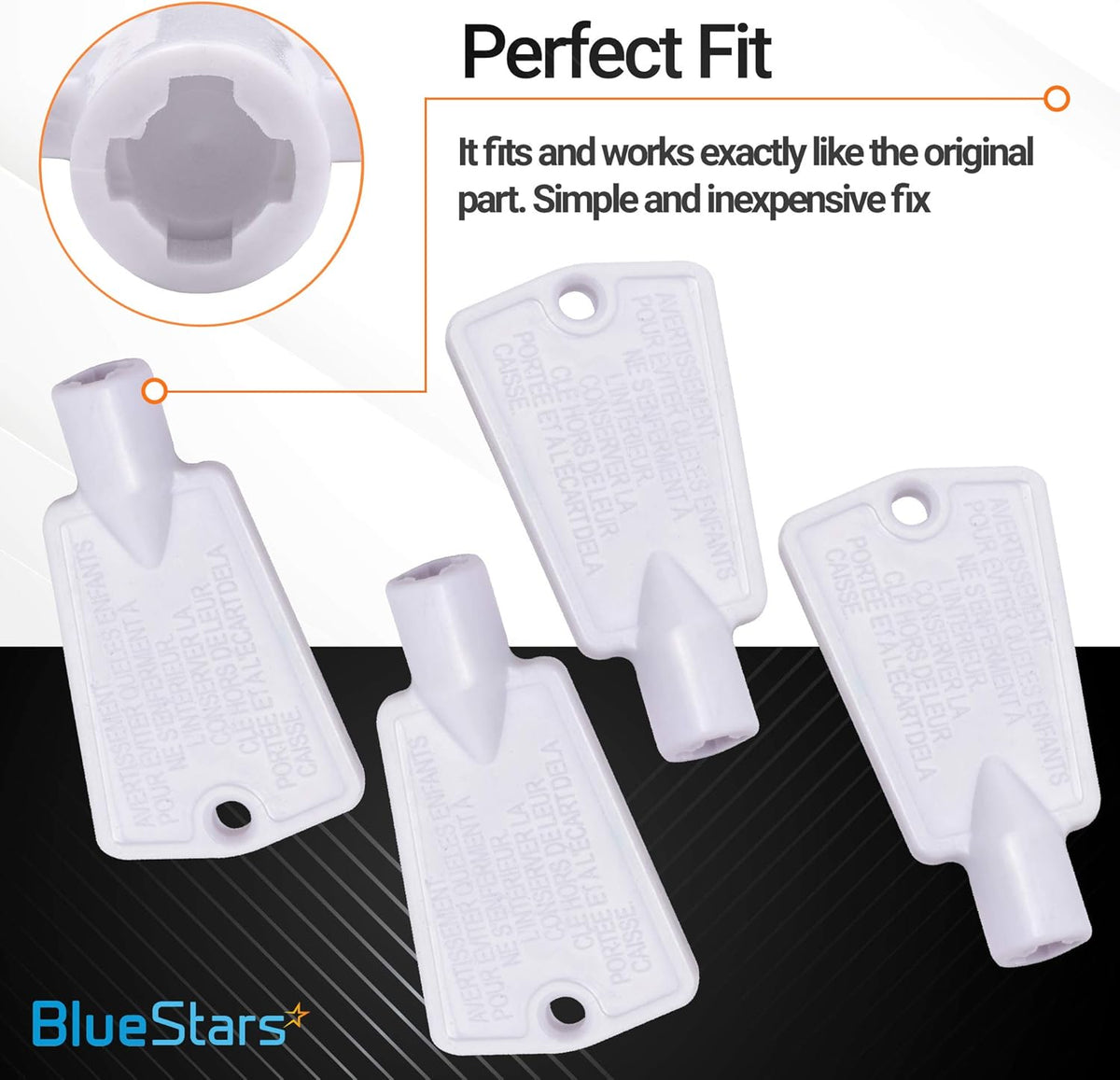 297147700 Freezer Door Key for Frigidaire Kenmore Electrolux - 4 Pack