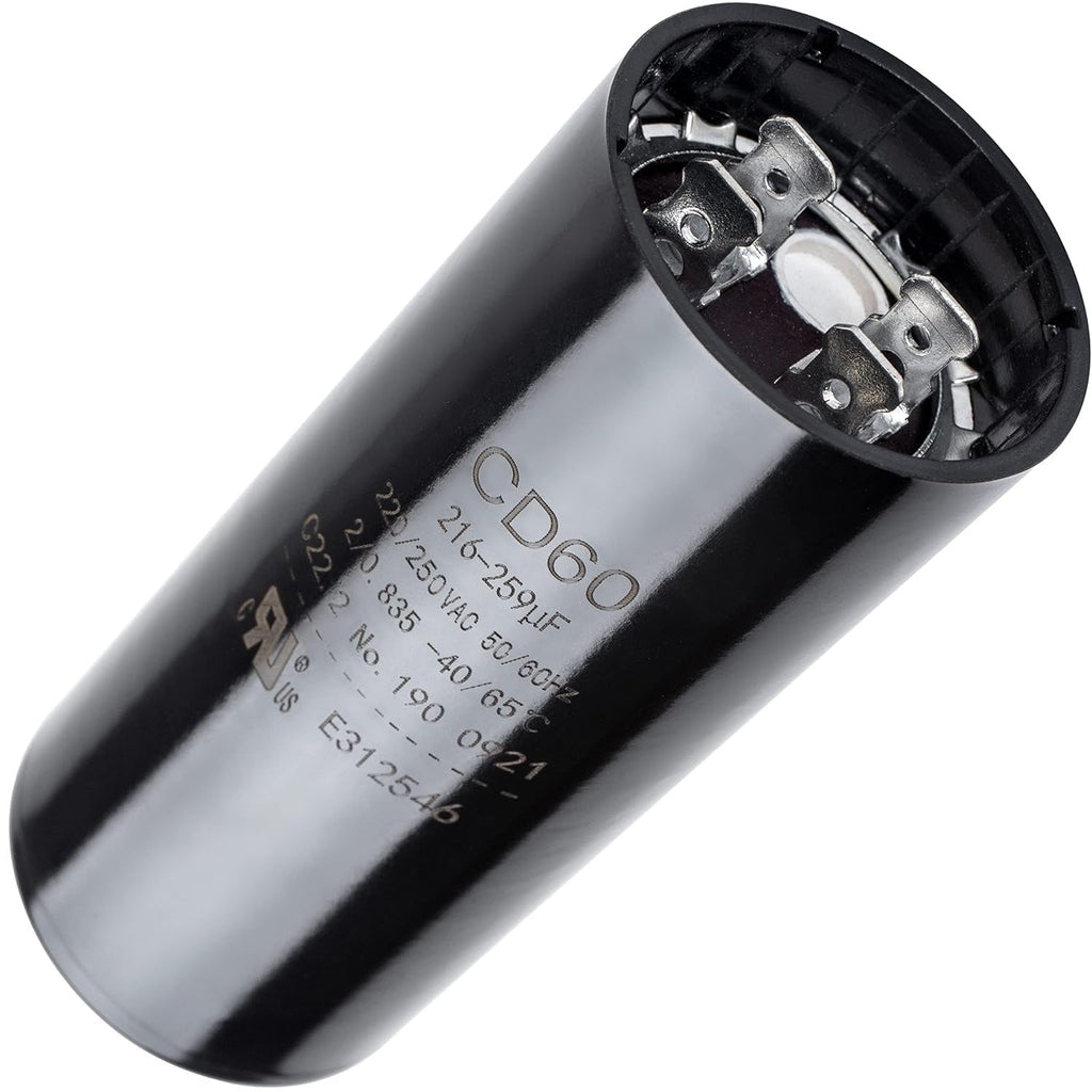 216-259 uF MFD 220-250V SC0080 CD60 Round Motor Start Capacitor for AC, Fan & Heat Pump