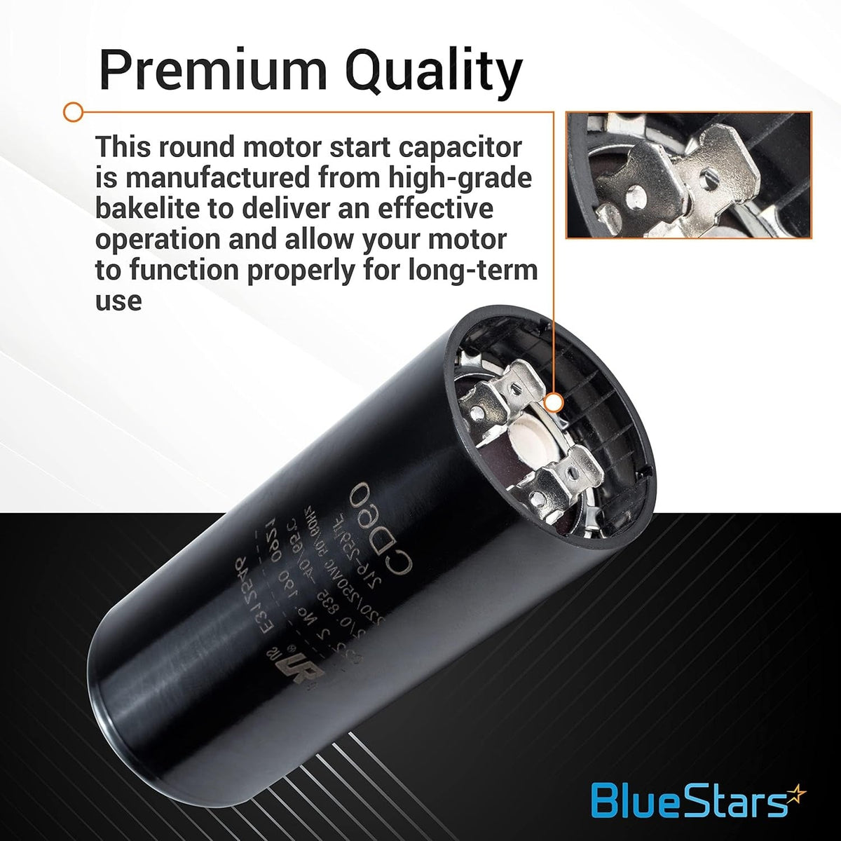 216-259 uF MFD 220-250V SC0080 CD60 Round Motor Start Capacitor for AC, Fan & Heat Pump