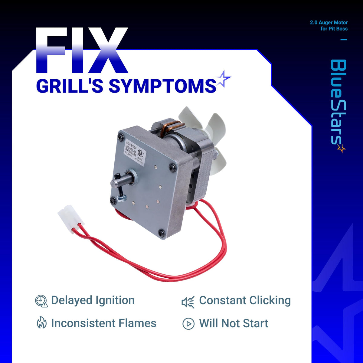 2.0RPM Grill Auger Motor 120V 60Hz 2 Pole