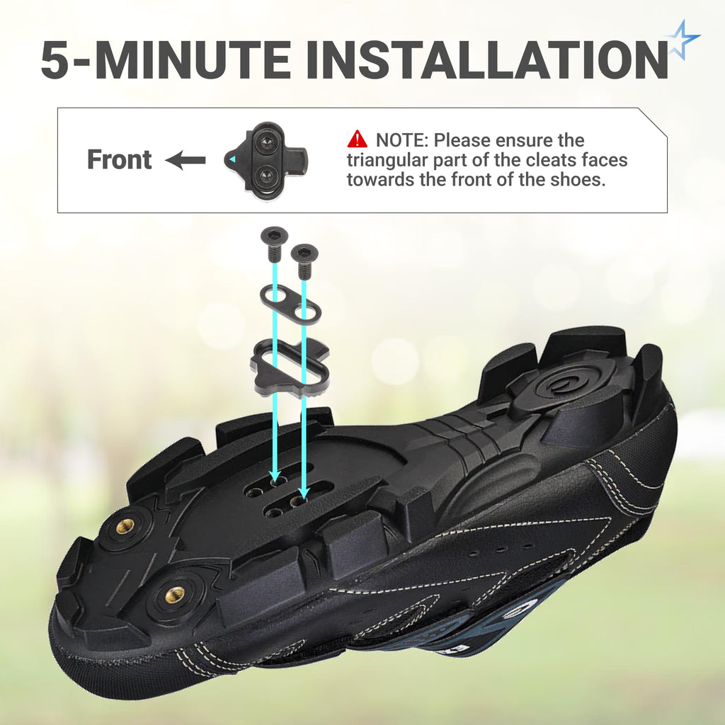 Bike Cleats for Shimano SPD & Look X-Track Pedals - 2 Pack