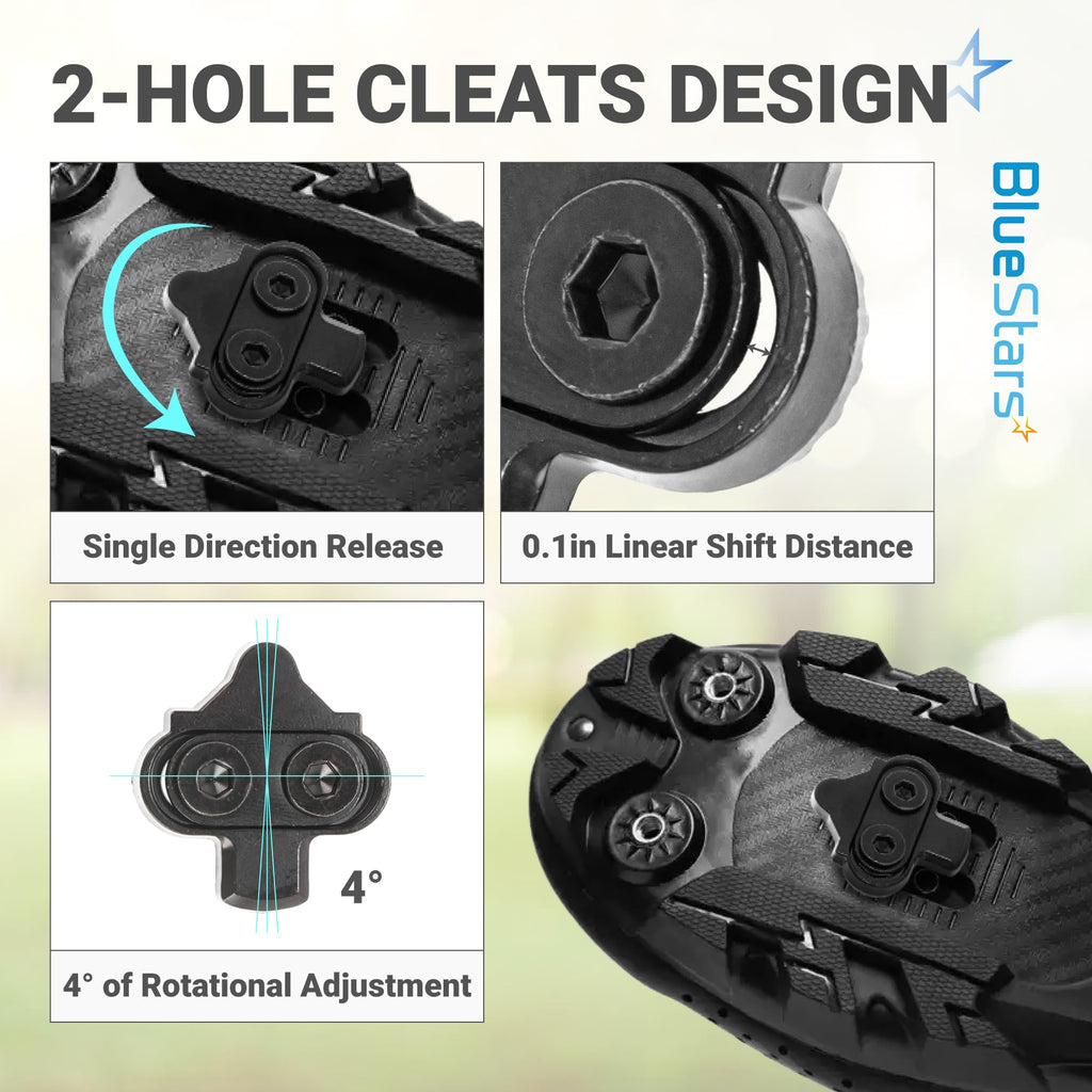 Bike Cleats for Shimano SPD & Look X-Track Pedals - 2 Pack