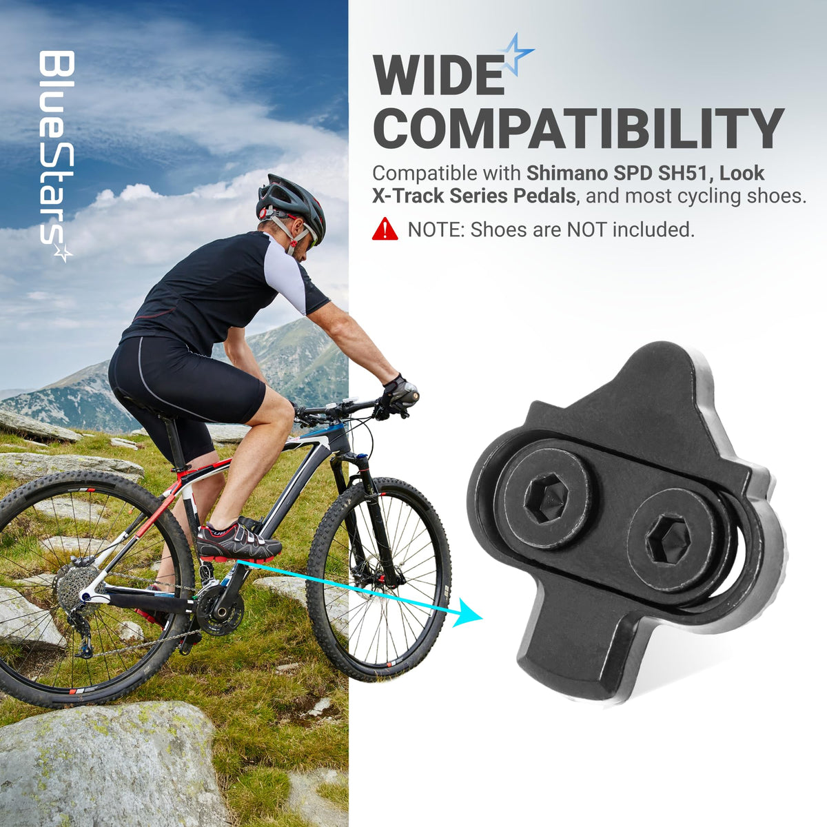Bike Cleats for Shimano SPD & Look X-Track Pedals - 2 Pack