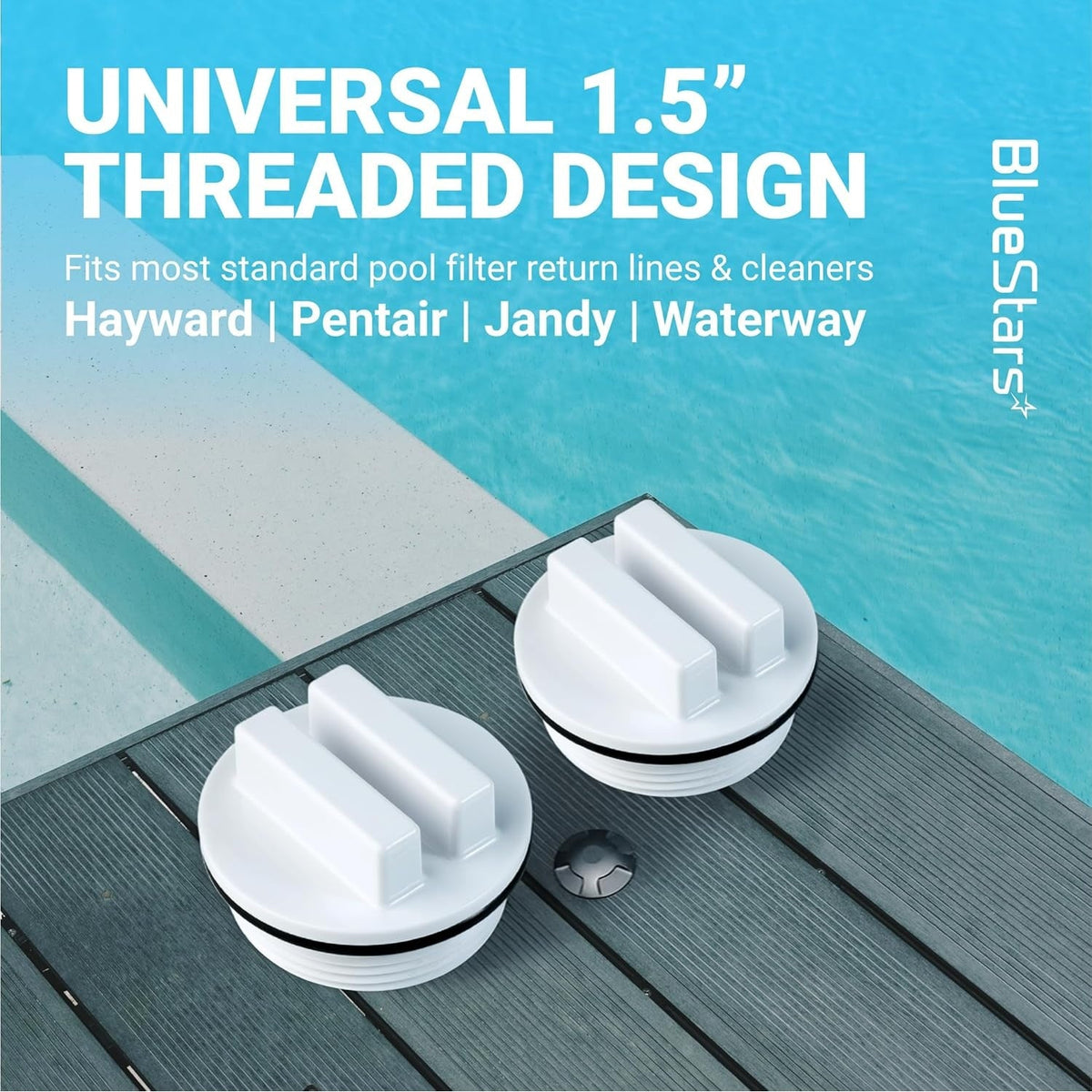 SP1022C 1.5" Threaded Pool Plug with O-Ring for Hayward Pentair Drain - 6 Pack