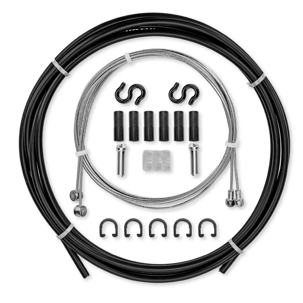 Universal Bike Brake Cable Set with Front & Rear Cables, Housing & Hardware