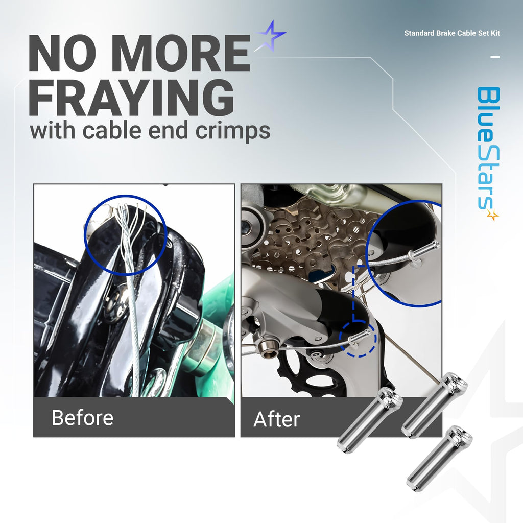 Universal Bike Brake Cable Set with Front & Rear Cables, Housing & Hardware