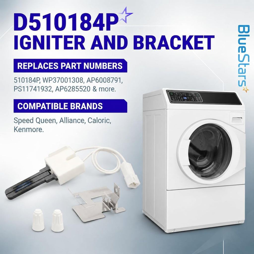 D510184P 369P3 Speed Queen Dryer Igniter, 115V - Replaces AP6285520, 503604