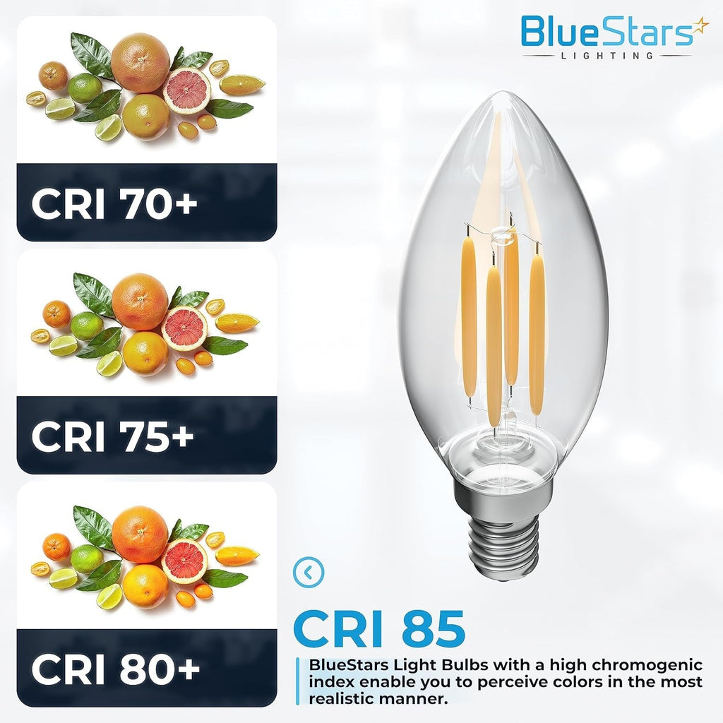 Dimable 4W B10 E12 LED Bulbs - 12 Pack
