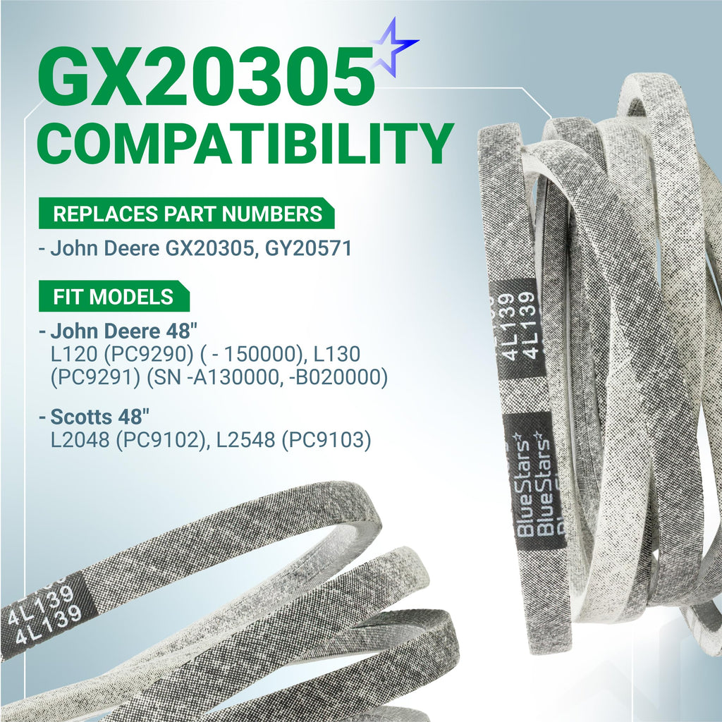 GX20305, GY20571 Deck Belt, 48" John Deere L130 L120, 139"