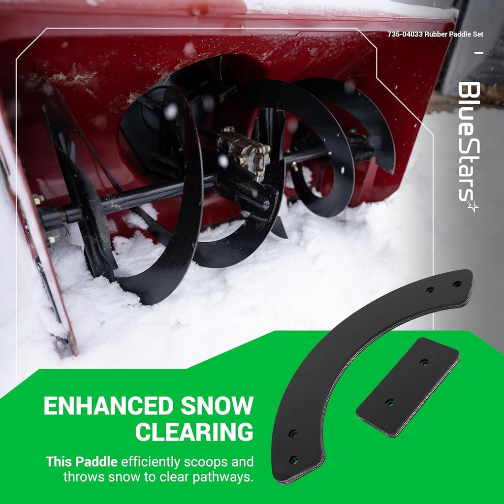 753-04472 735-04033 Rubber Paddle Set - MTD Troy-Bilt Craftsman Ryobi 21" Single-Stage Snow Blower (2004 & Newer)