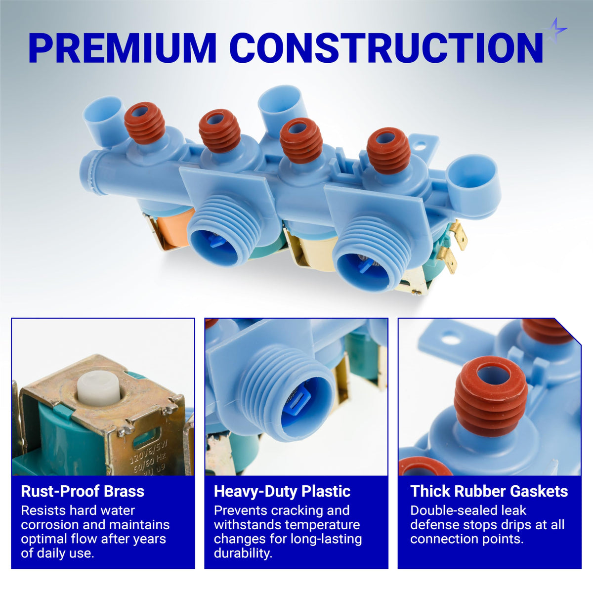 WH13X26637 Water Inlet Valve - For GE Washer - Replaces WH13X24058 4546358