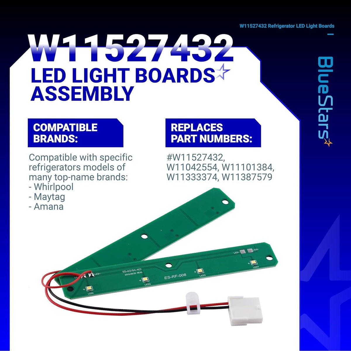 W11527432 Refrigerator LED Light Assy - For Whirlpool Maytag