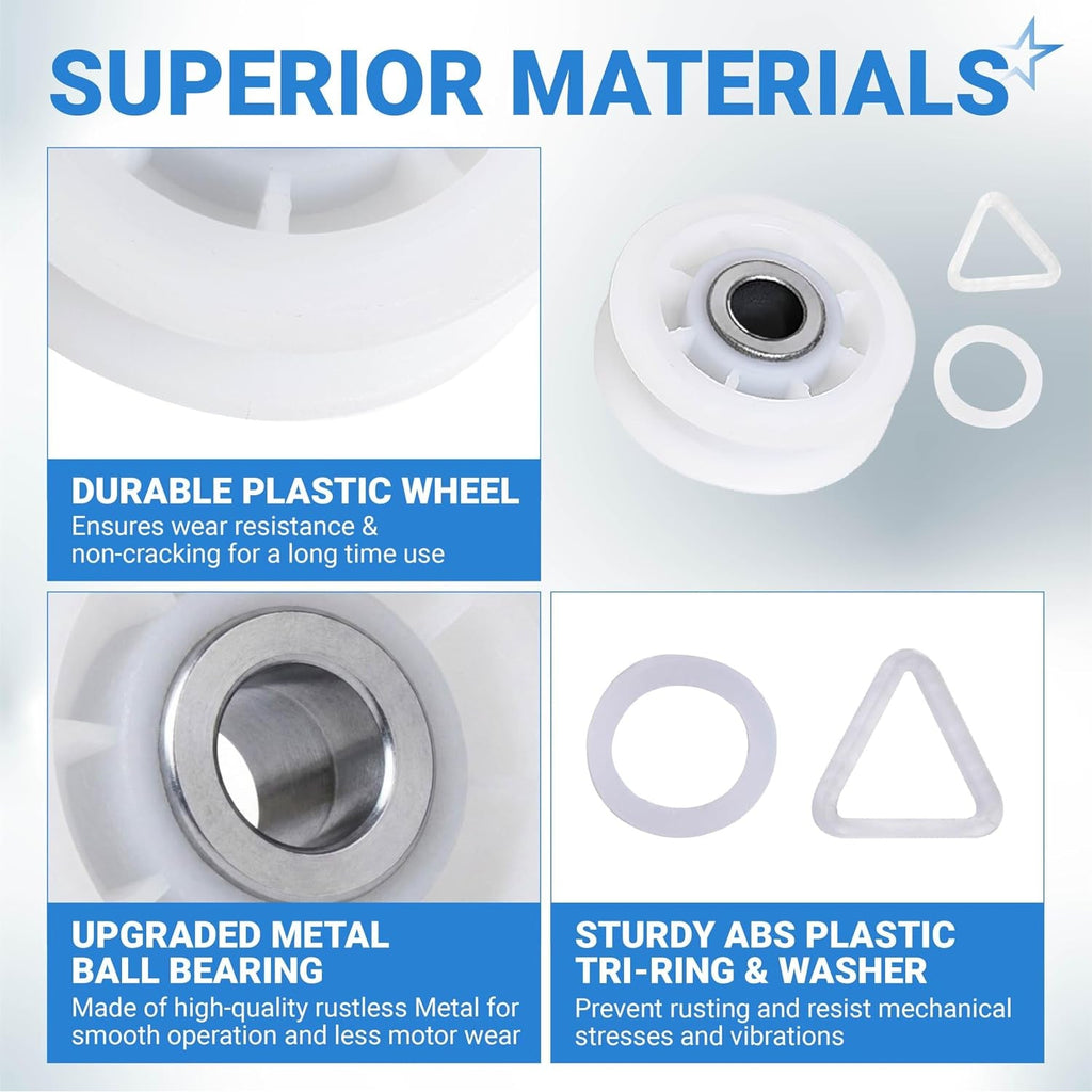 279640 Dryer Idler Pulley Replacement - For Whirlpool Kenmore Maytag Dryers - 4 Pack