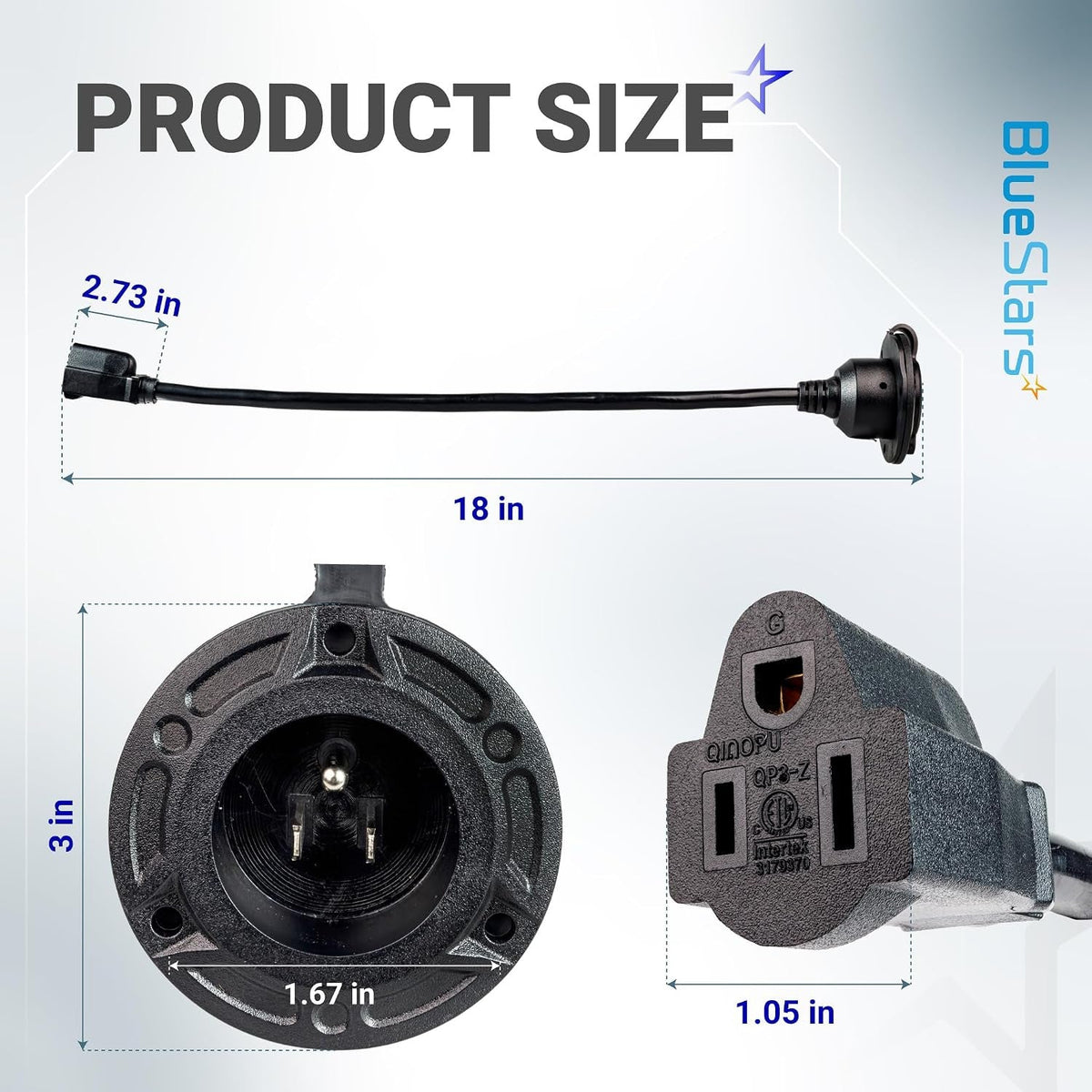 15A 125V AC Shore Power Inlet Plug