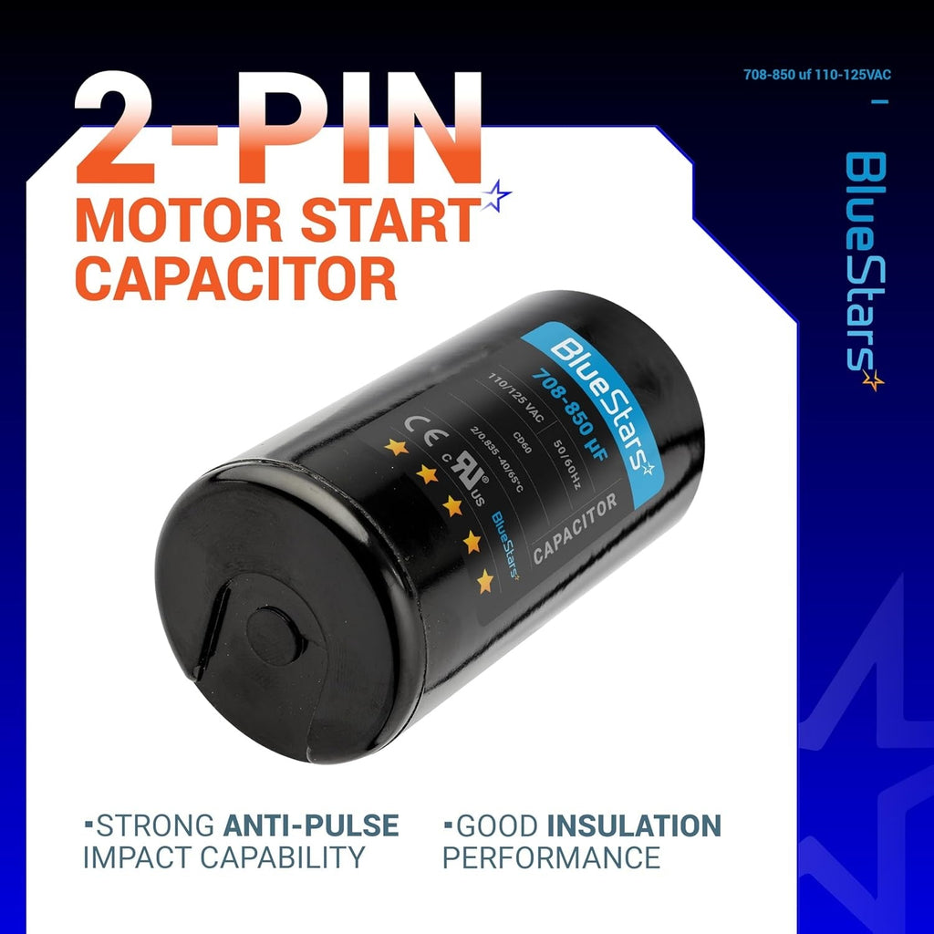 708-850 uF 110-125VAC Round Start Capacitor for AC Motors
