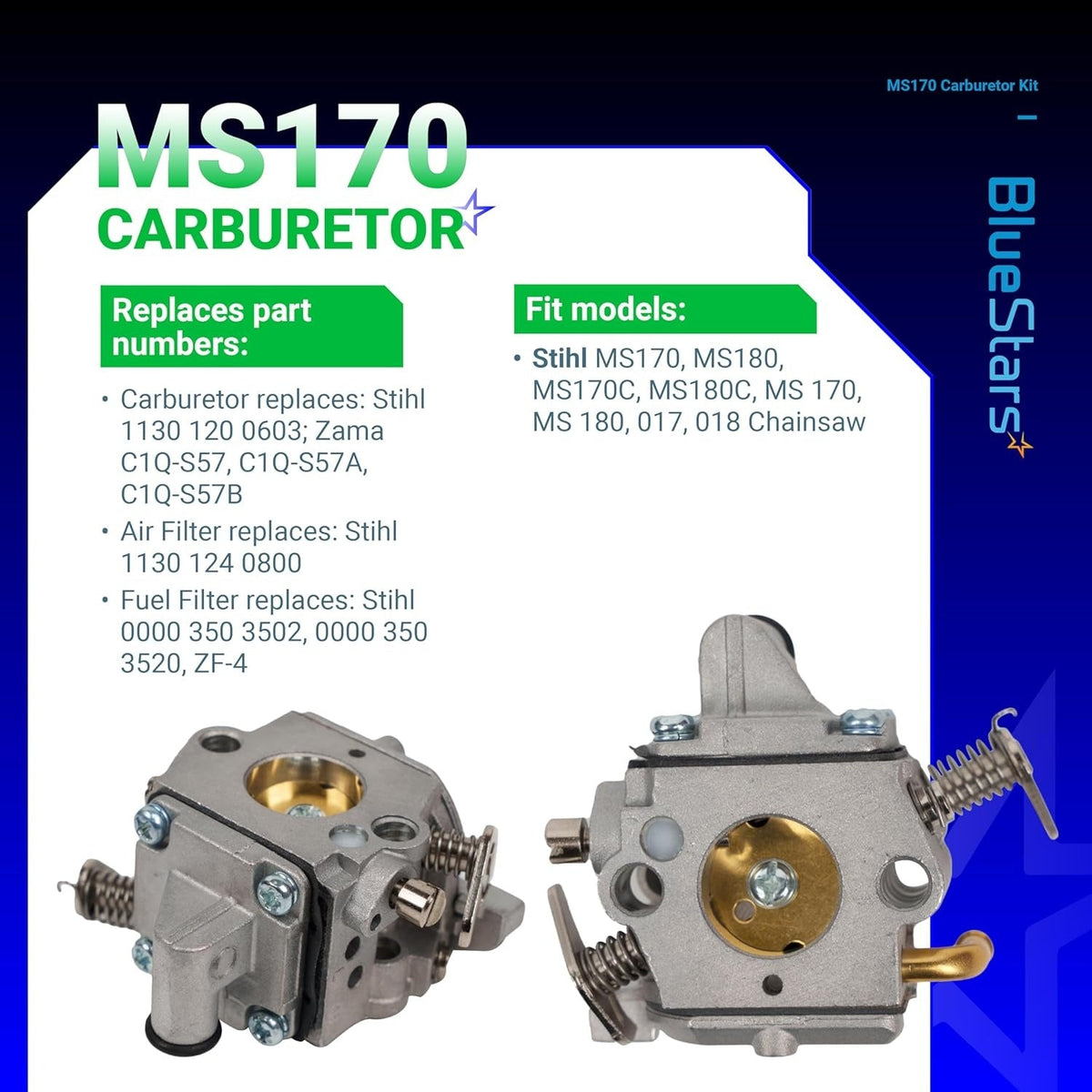 MS170 Carburetor Tune-Up Kit for Stihl MS170 MS180 MS180C Chainsaw - Replaces Zama C1Q-S57