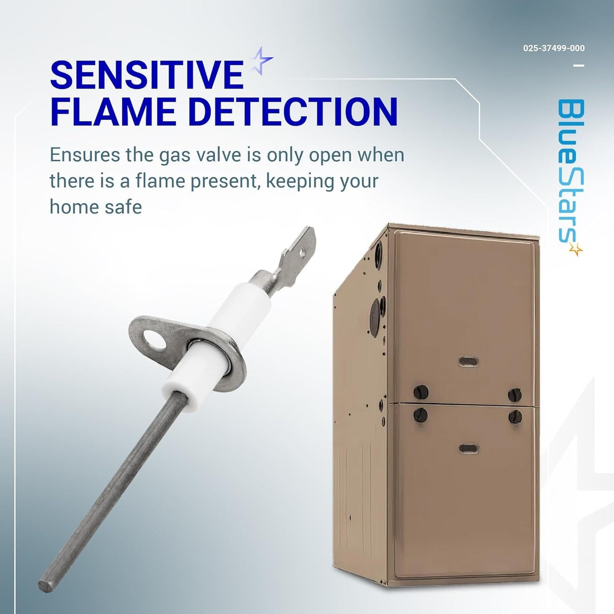 025-37499-000 Gas Furnace Flame Sensor - For York Luxaire Coleman Gas Furnace - 2 Pack