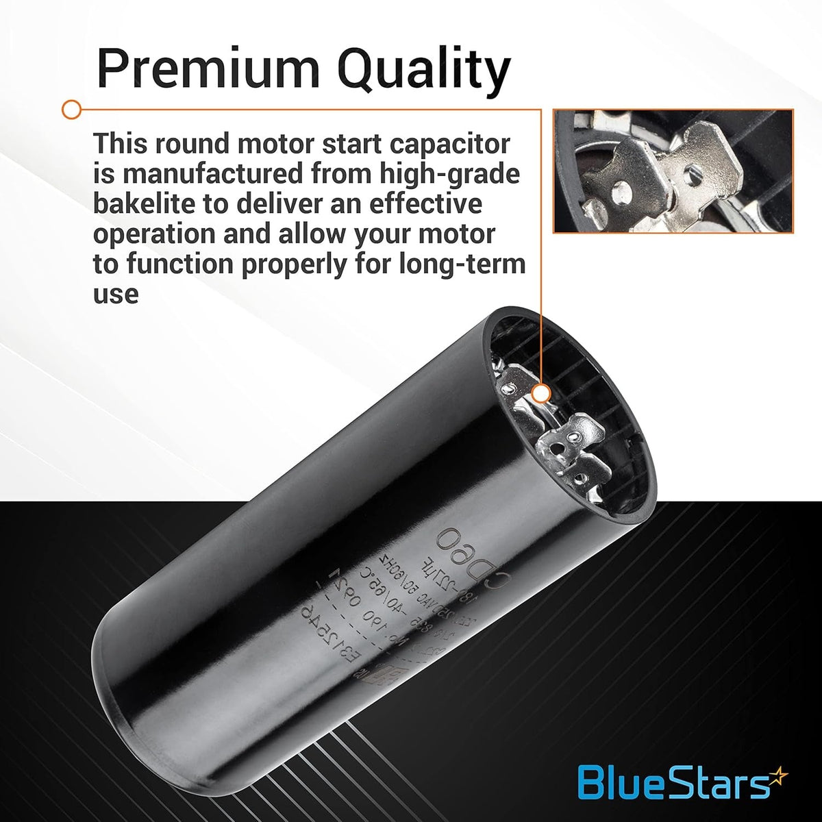 189-227 uF 220-250V Round Start Capacitor for Electric Motor, Single Phase