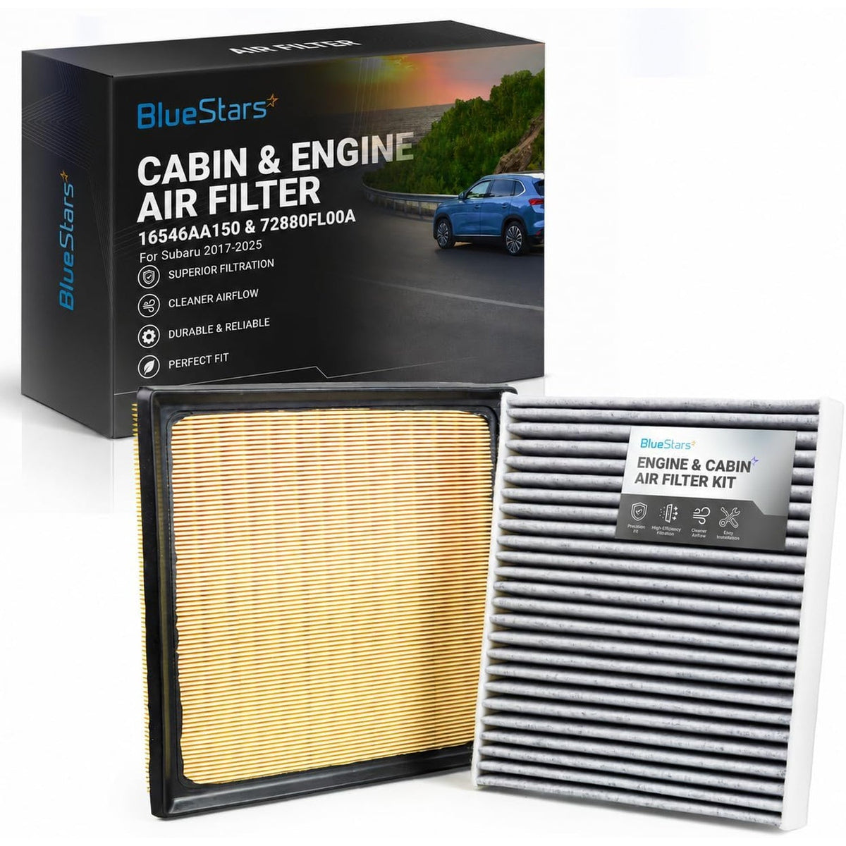 Engine & Cabin Air Filter Kit for Subaru 2017-2025