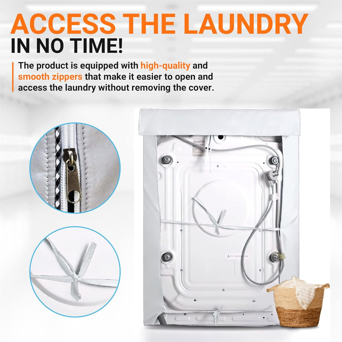 W29"xD28"xH43" Top/Front-Load Washer/Dryer Cover - Silver