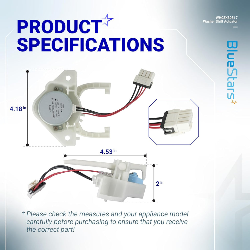 WH03X30517 Washer Shift Actuator for GE Hotpoint Washing Machines