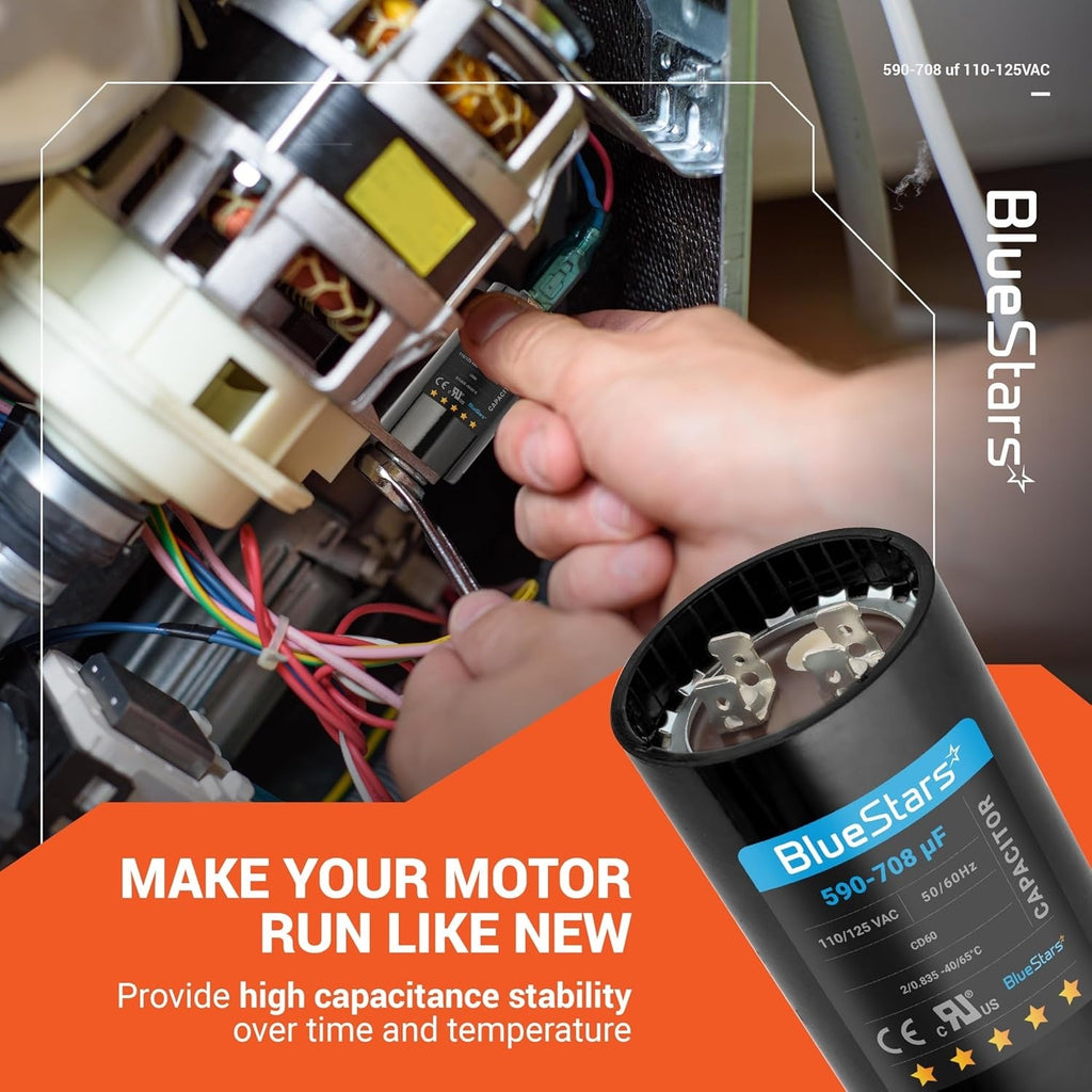 590-708 uF 110-125VAC ±20% CD60 Round Motor Start Capacitor for Pool & Well Pumps